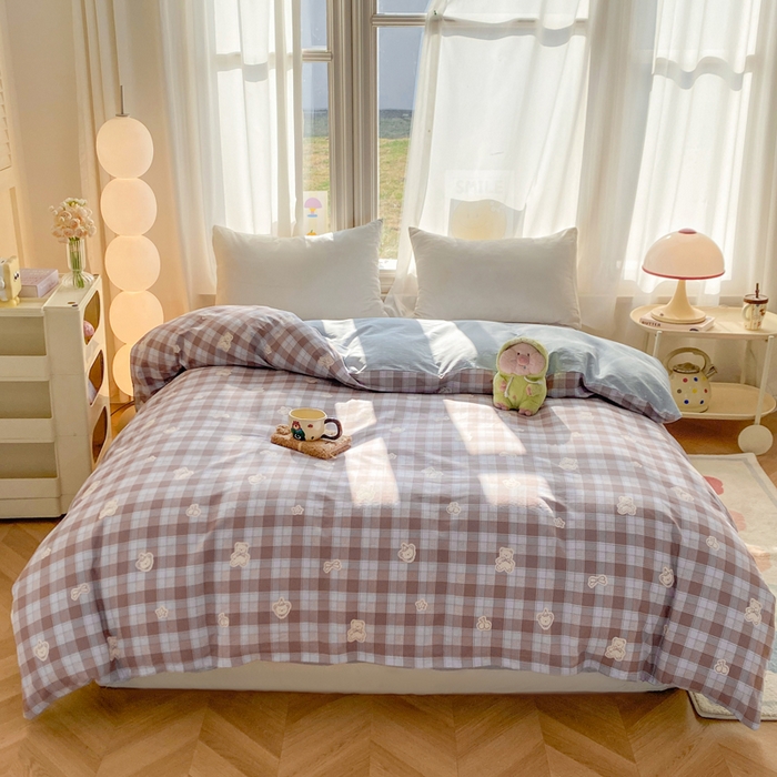 91家纺网 家纺一手货源 找家纺 朵安家纺 2026春夏新款12868全棉纯棉斜纹印花四件套 熊熊手帐