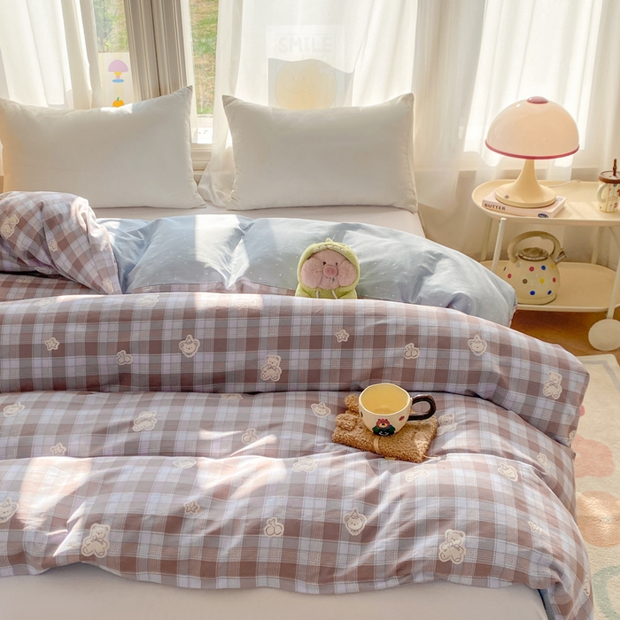 91家纺网 家纺一手货源 找家纺 朵安家纺 2026春夏新款12868全棉纯棉斜纹印花四件套 熊熊手帐