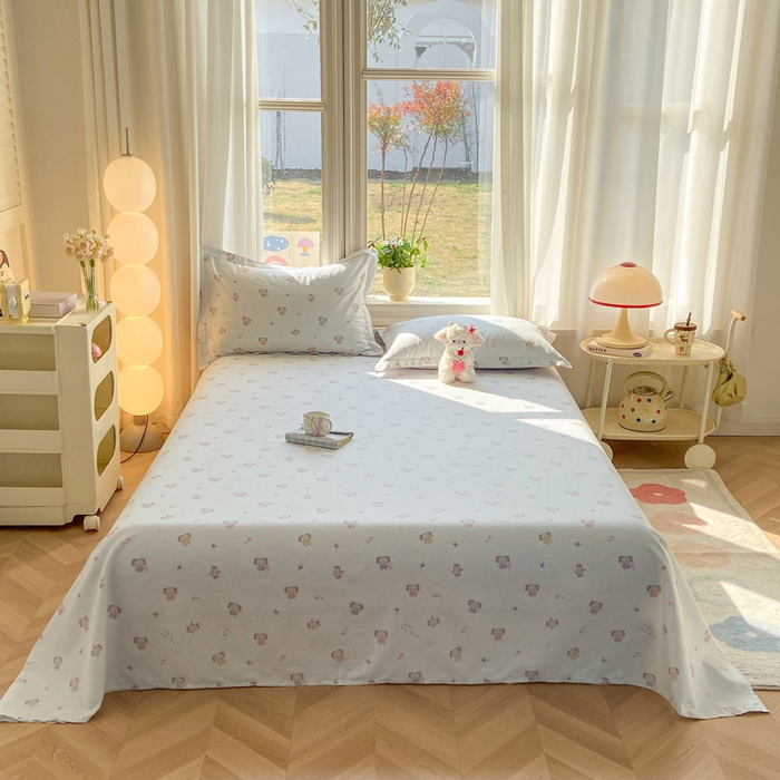 91家纺网 家纺一手货源 找家纺 （总）朵安家纺 2026春夏新款12868全棉纯棉斜纹印花单床单 床单单件