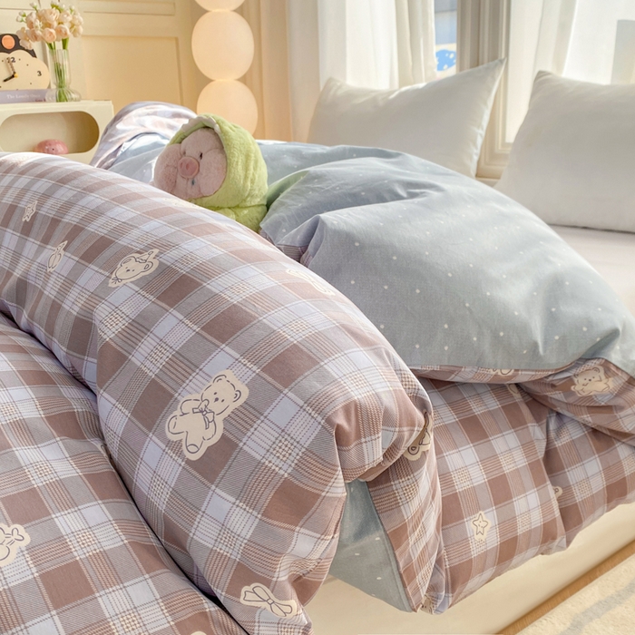 91家纺网 家纺一手货源 找家纺 朵安家纺 2026春夏新款12868全棉纯棉斜纹印花四件套 熊熊手帐