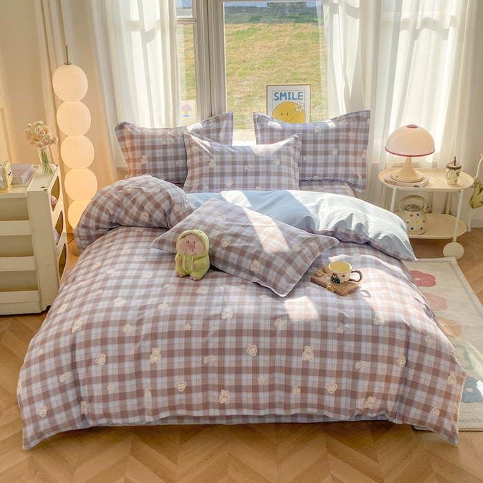 91家纺网 家纺一手货源 找家纺 朵安家纺 2026春夏新款12868全棉纯棉斜纹印花四件套 熊熊手帐