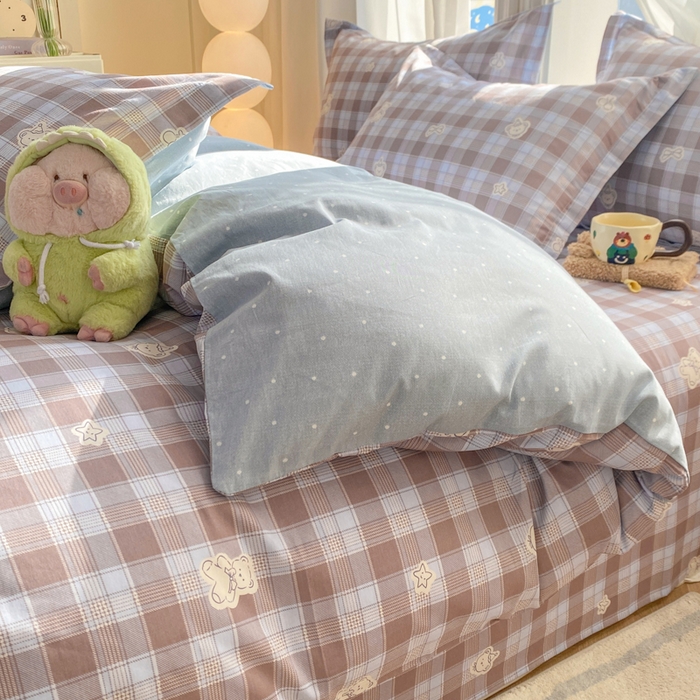 91家纺网 家纺一手货源 找家纺 朵安家纺 2026春夏新款12868全棉纯棉斜纹印花四件套 熊熊手帐