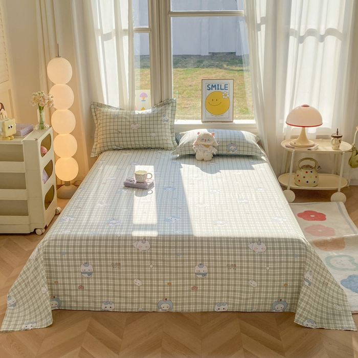 91家纺网 家纺一手货源 找家纺 （总）朵安家纺 2026春夏新款12868全棉纯棉斜纹印花单床单 床单单件