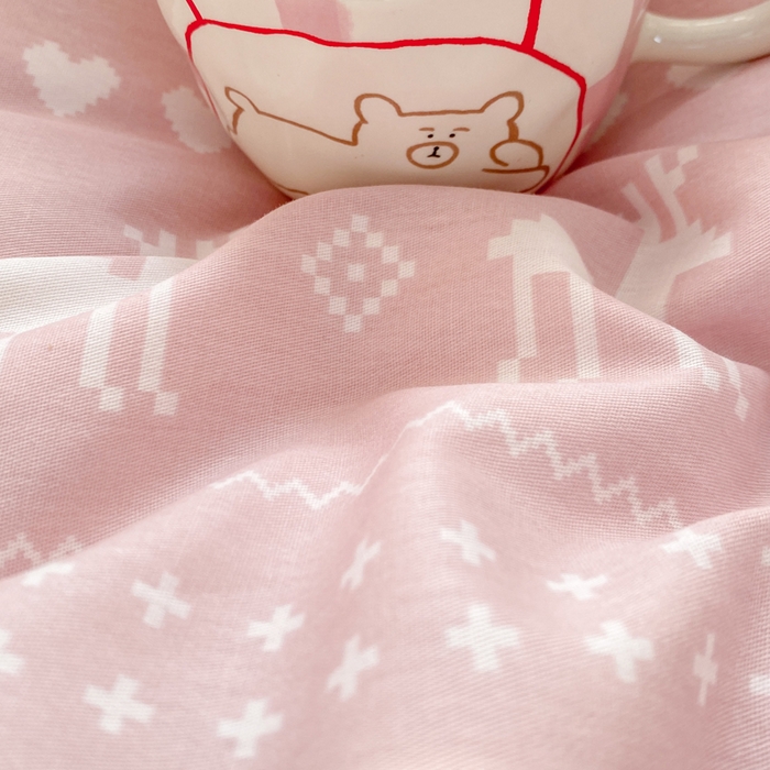 91家纺网 家纺一手货源 找家纺 朵安家纺 2026春夏新款12868全棉纯棉斜纹印花四件套 雪国风情