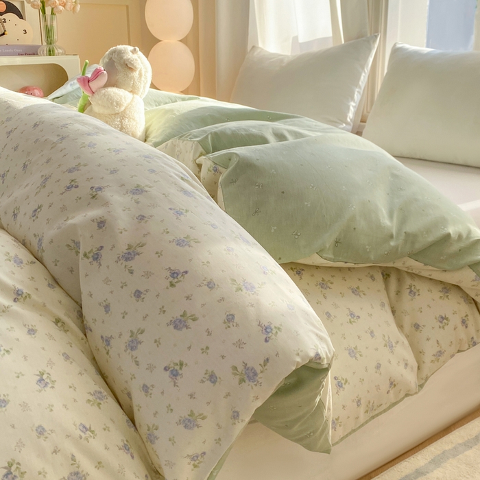 91家纺网 家纺一手货源 找家纺 朵安家纺 2026春夏新款12868全棉纯棉斜纹印花四件套 言珍