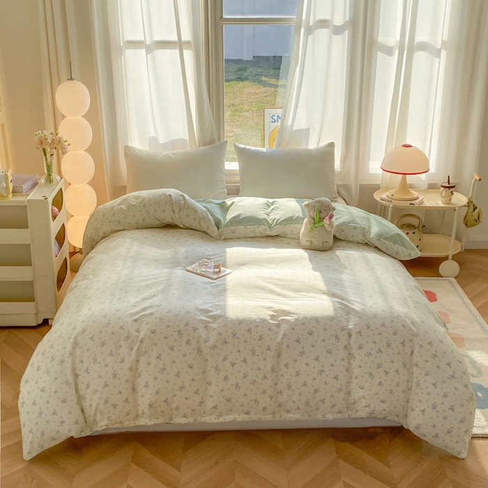 91家纺网 家纺一手货源 找家纺 朵安家纺 2026春夏新款12868全棉纯棉斜纹印花四件套 言珍