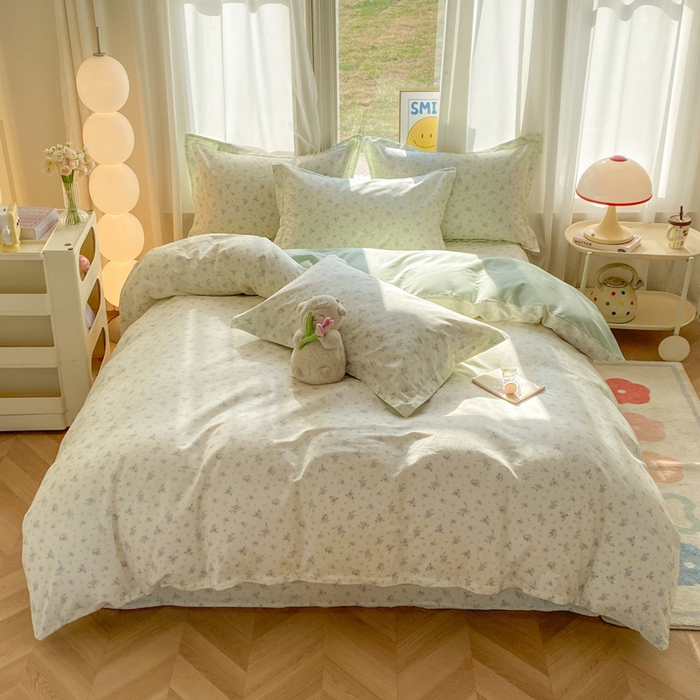 91家纺网 家纺一手货源 找家纺 朵安家纺 2026春夏新款12868全棉纯棉斜纹印花四件套 言珍