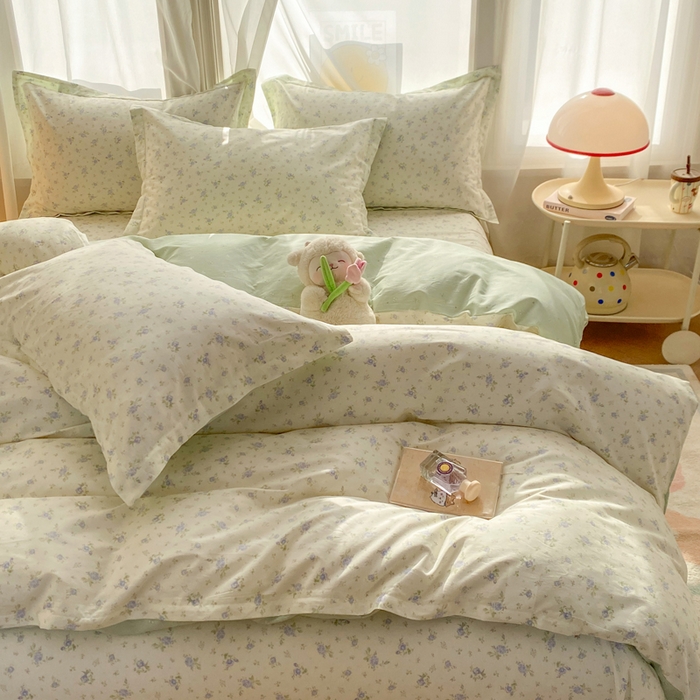 91家纺网 家纺一手货源 找家纺 朵安家纺 2026春夏新款12868全棉纯棉斜纹印花四件套 言珍