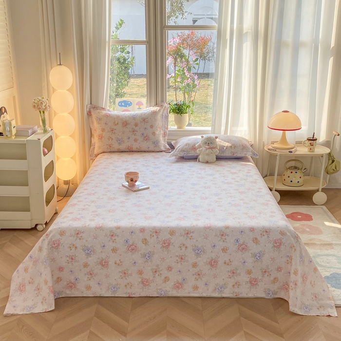 91家纺网 家纺一手货源 找家纺 朵安家纺 2026春夏新款12868全棉纯棉斜纹印花四件套 艳影花都