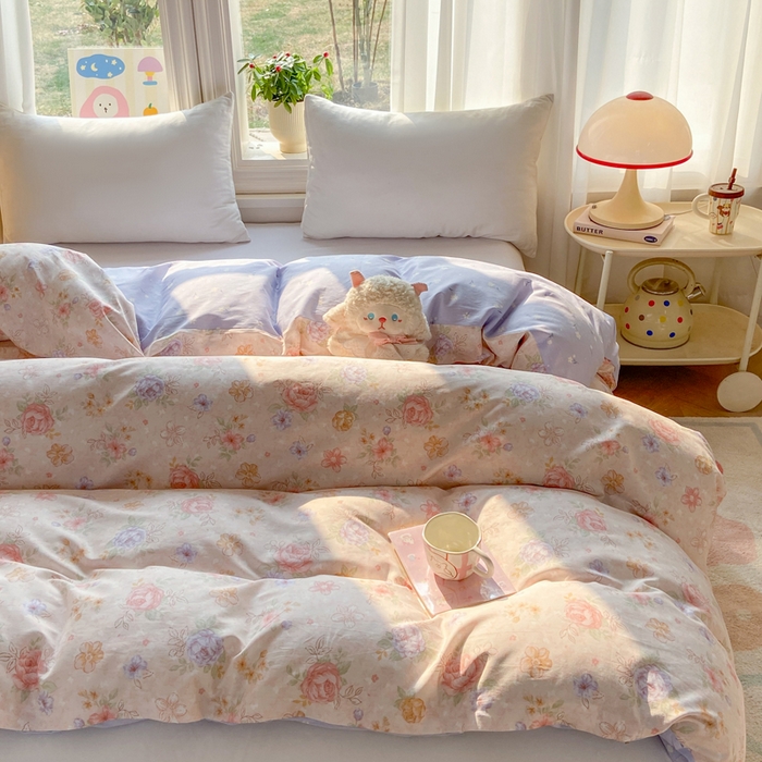 91家纺网 家纺一手货源 找家纺 朵安家纺 2026春夏新款12868全棉纯棉斜纹印花四件套 艳影花都