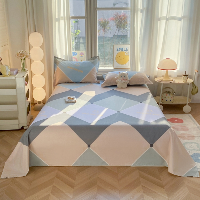 91家纺网 家纺一手货源 找家纺 朵安家纺 2026春夏新款12868全棉纯棉斜纹印花四件套 英伦晨光