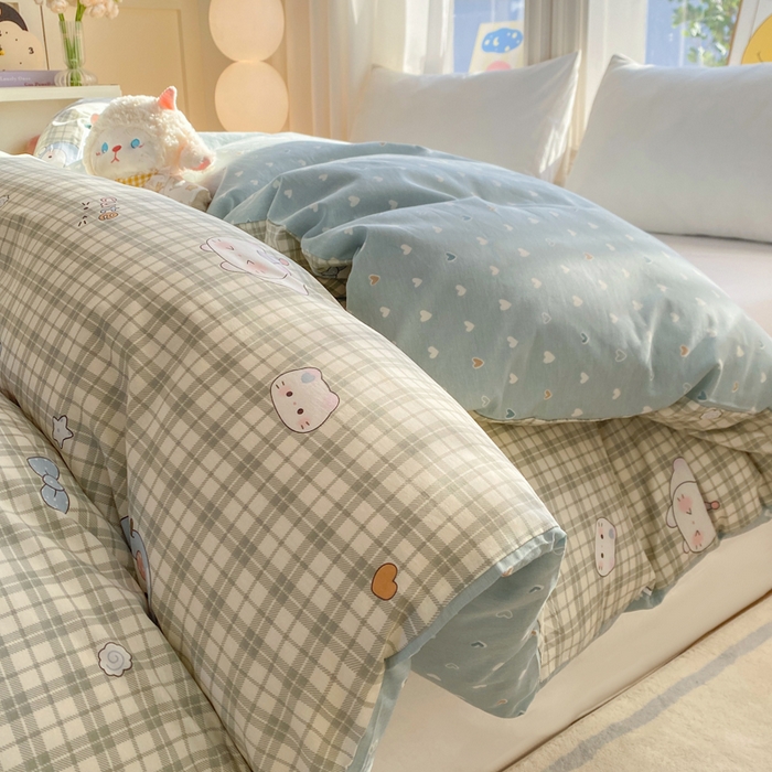 91家纺网 家纺一手货源 找家纺 朵安家纺 2026春夏新款12868全棉纯棉斜纹印花四件套 元气小布