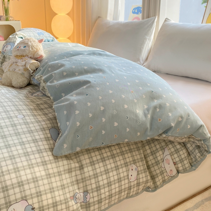 91家纺网 家纺一手货源 找家纺 朵安家纺 2026春夏新款12868全棉纯棉斜纹印花四件套 元气小布