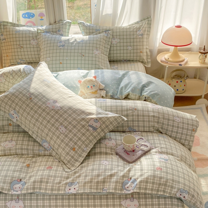 91家纺网 家纺一手货源 找家纺 朵安家纺 2026春夏新款12868全棉纯棉斜纹印花四件套 元气小布