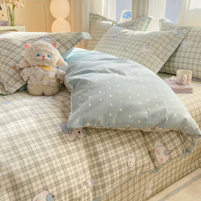 91家纺网 家纺一手货源 找家纺 朵安家纺 2026春夏新款12868全棉纯棉斜纹印花四件套 元气小布