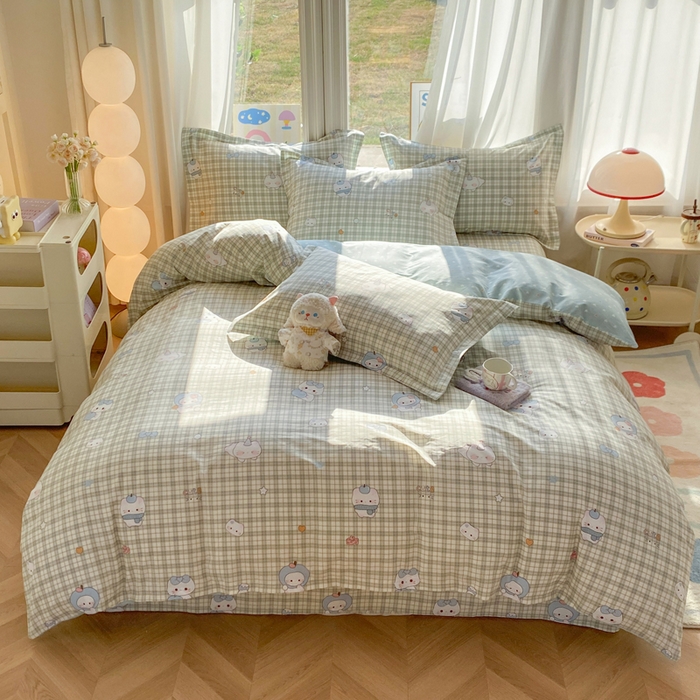 91家纺网 家纺一手货源 找家纺 朵安家纺 2026春夏新款12868全棉纯棉斜纹印花四件套 元气小布