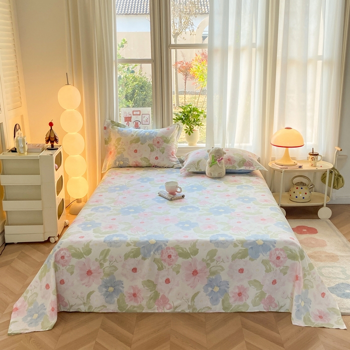 朵安家纺 2026春夏新款12868全棉纯棉斜纹印花单床单 床单单件 山野花房