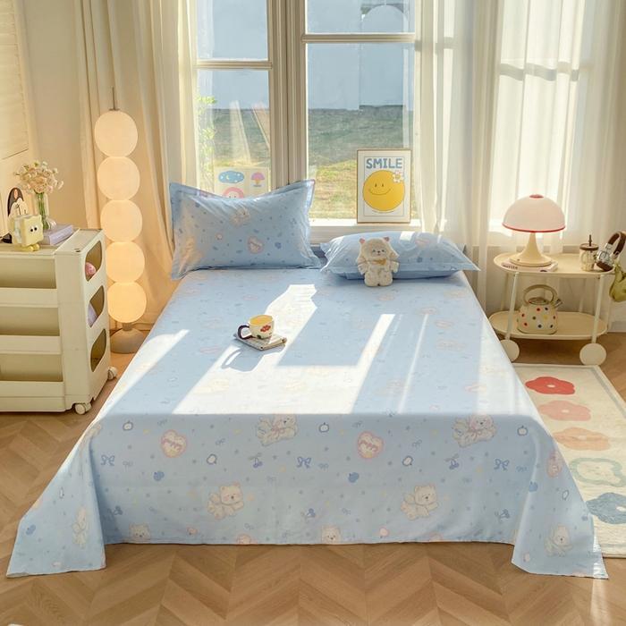 朵安家纺 2026春夏新款12868全棉纯棉斜纹印花单床单 床单单件 天使西高地