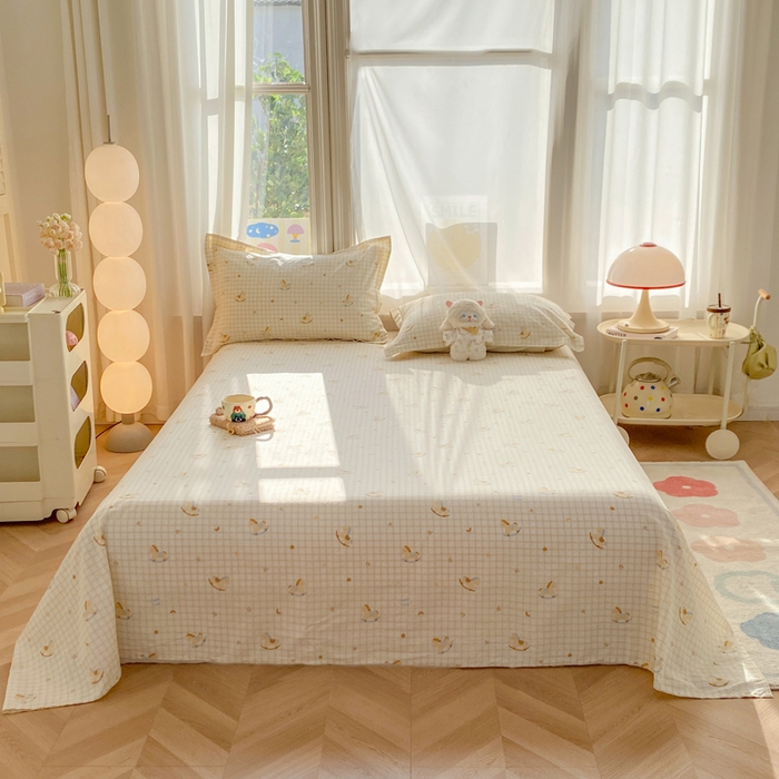 朵安家纺 2026春夏新款12868全棉纯棉斜纹印花单床单 床单单件 星园木马