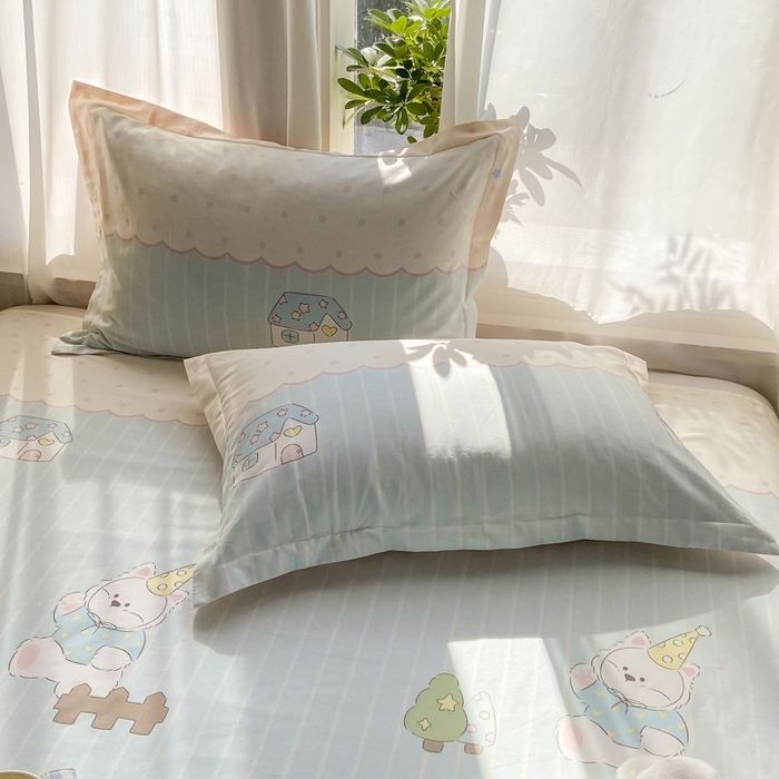 91家纺网 家纺一手货源 找家纺 （总）朵安家纺 2026春夏新款12868全棉纯棉斜纹印花单枕套 枕套单件