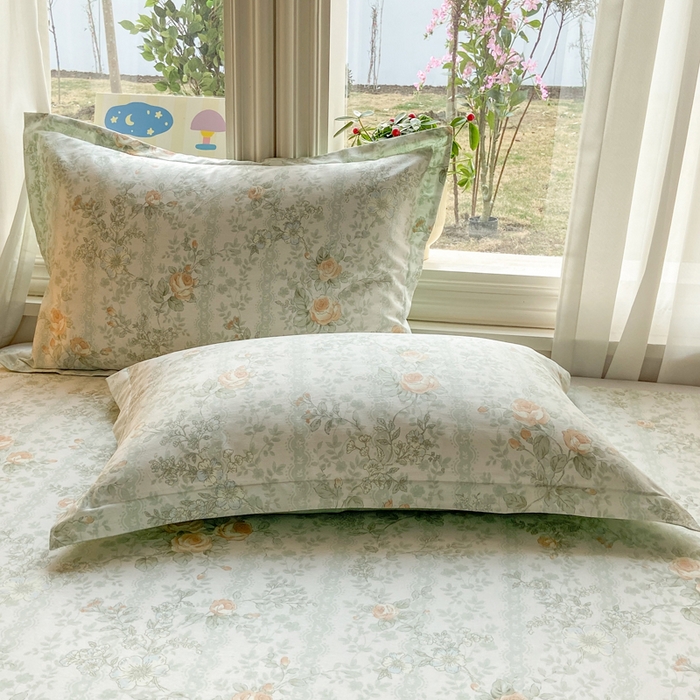 91家纺网 家纺一手货源 找家纺 （总）朵安家纺 2026春夏新款12868全棉纯棉斜纹印花单枕套 枕套单件