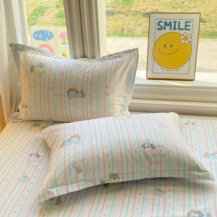 91家纺网 家纺一手货源 找家纺 （总）朵安家纺 2026春夏新款12868全棉纯棉斜纹印花单枕套 枕套单件