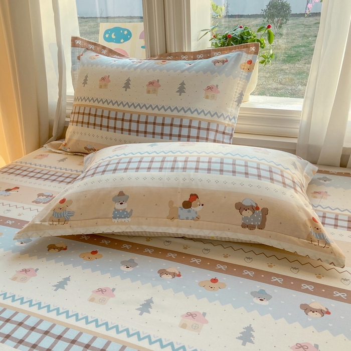 91家纺网 家纺一手货源 找家纺 （总）朵安家纺 2026春夏新款12868全棉纯棉斜纹印花单枕套 枕套单件