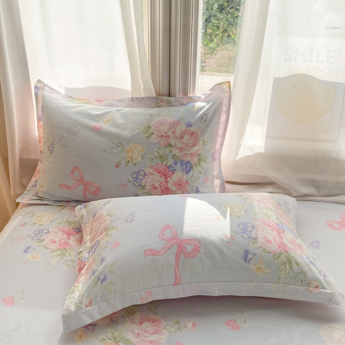 91家纺网 家纺一手货源 找家纺 （总）朵安家纺 2026春夏新款12868全棉纯棉斜纹印花单枕套 枕套单件