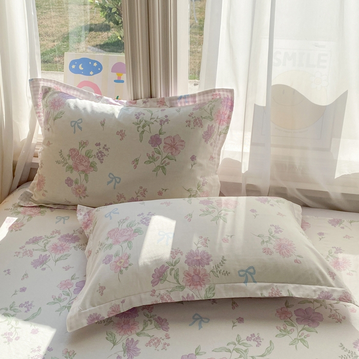 91家纺网 家纺一手货源 找家纺 （总）朵安家纺 2026春夏新款12868全棉纯棉斜纹印花单枕套 枕套单件