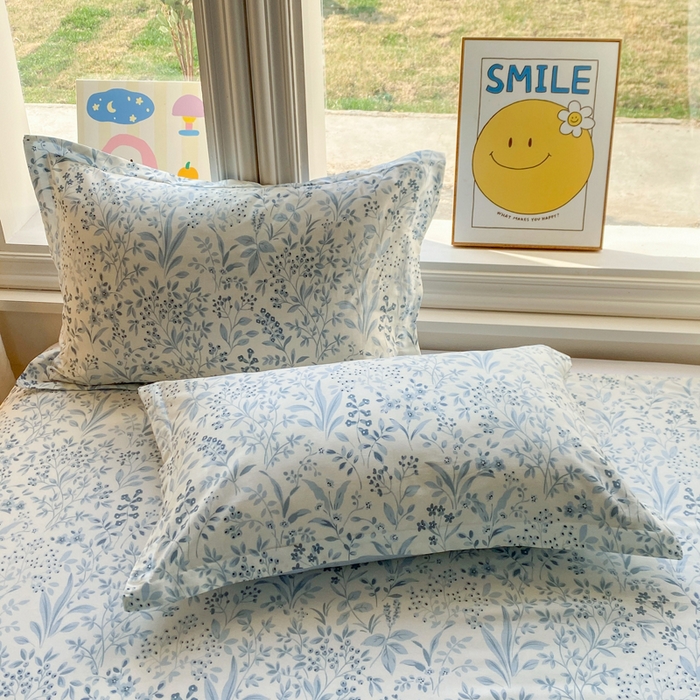 91家纺网 家纺一手货源 找家纺 （总）朵安家纺 2026春夏新款12868全棉纯棉斜纹印花单枕套 枕套单件