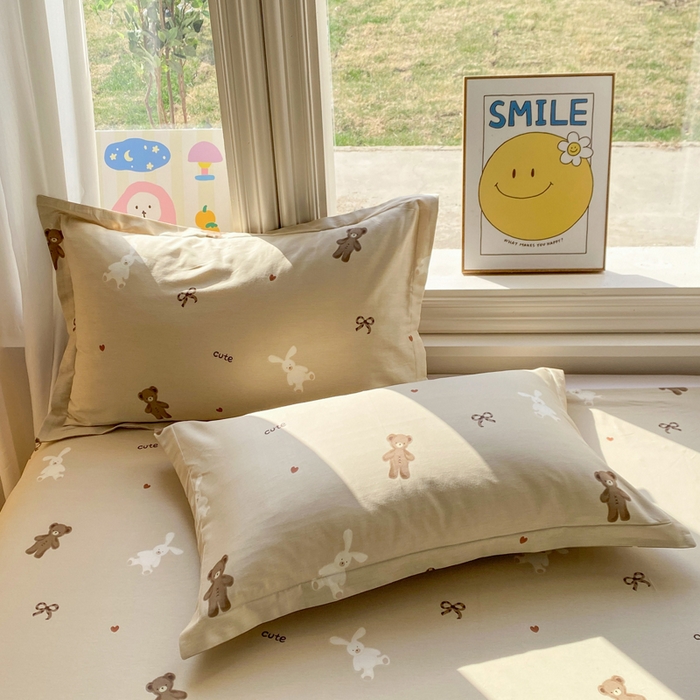 91家纺网 家纺一手货源 找家纺 （总）朵安家纺 2026春夏新款12868全棉纯棉斜纹印花单枕套 枕套单件