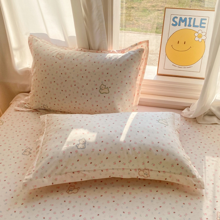 91家纺网 家纺一手货源 找家纺 （总）朵安家纺 2026春夏新款12868全棉纯棉斜纹印花单枕套 枕套单件