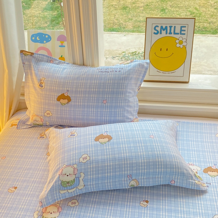 91家纺网 家纺一手货源 找家纺 （总）朵安家纺 2026春夏新款12868全棉纯棉斜纹印花单枕套 枕套单件