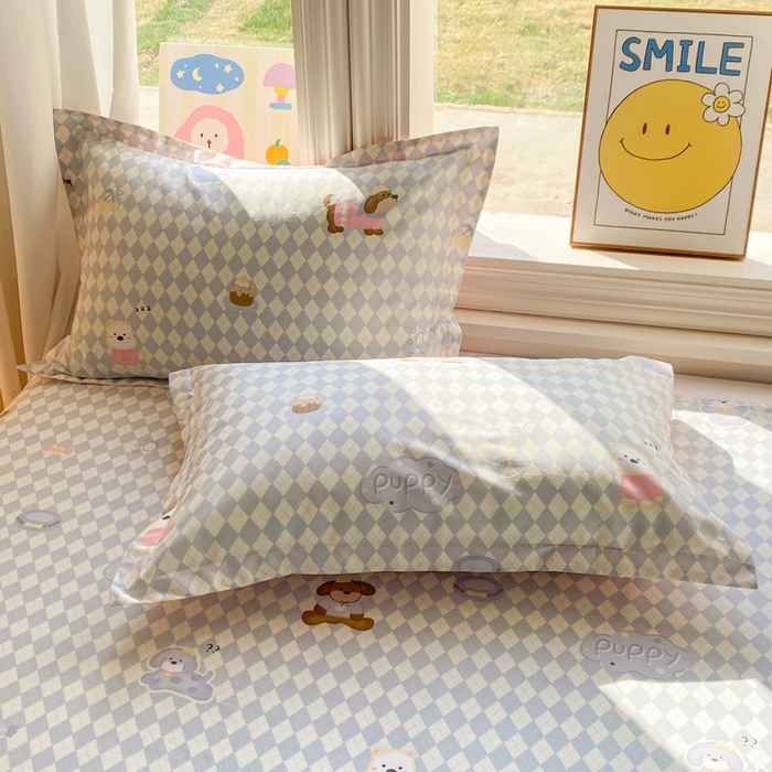 91家纺网 家纺一手货源 找家纺 （总）朵安家纺 2026春夏新款12868全棉纯棉斜纹印花单枕套 枕套单件