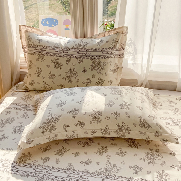 91家纺网 家纺一手货源 找家纺 （总）朵安家纺 2026春夏新款12868全棉纯棉斜纹印花单枕套 枕套单件