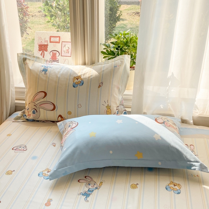 91家纺网 家纺一手货源 找家纺 （总）朵安家纺 2026春夏新款12868全棉纯棉斜纹印花单枕套 枕套单件