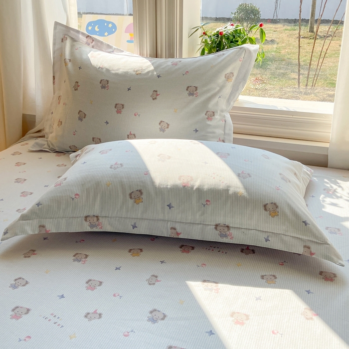 91家纺网 家纺一手货源 找家纺 （总）朵安家纺 2026春夏新款12868全棉纯棉斜纹印花单枕套 枕套单件