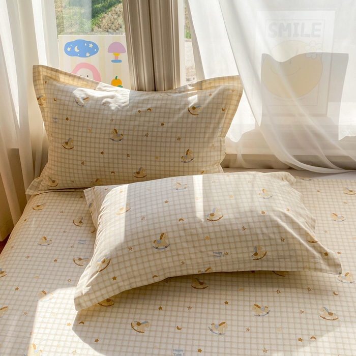 91家纺网 家纺一手货源 找家纺 （总）朵安家纺 2026春夏新款12868全棉纯棉斜纹印花单枕套 枕套单件