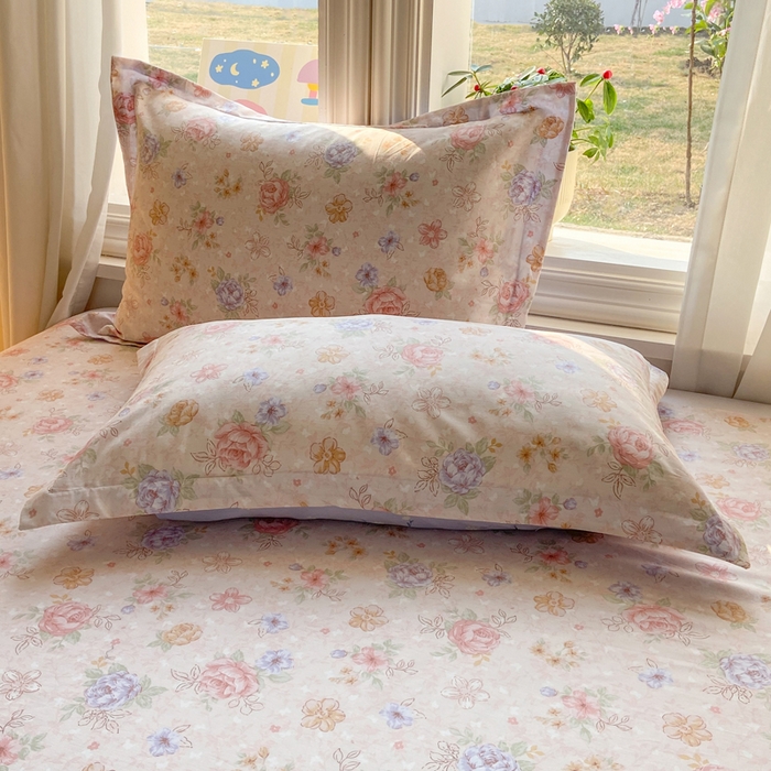 91家纺网 家纺一手货源 找家纺 （总）朵安家纺 2026春夏新款12868全棉纯棉斜纹印花单枕套 枕套单件