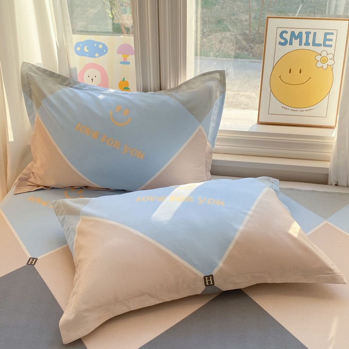 91家纺网 家纺一手货源 找家纺 （总）朵安家纺 2026春夏新款12868全棉纯棉斜纹印花单枕套 枕套单件