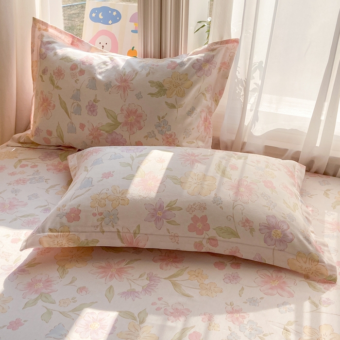 朵安家纺 2026春夏新款12868全棉纯棉斜纹印花单枕套 枕套单件 初眠花语