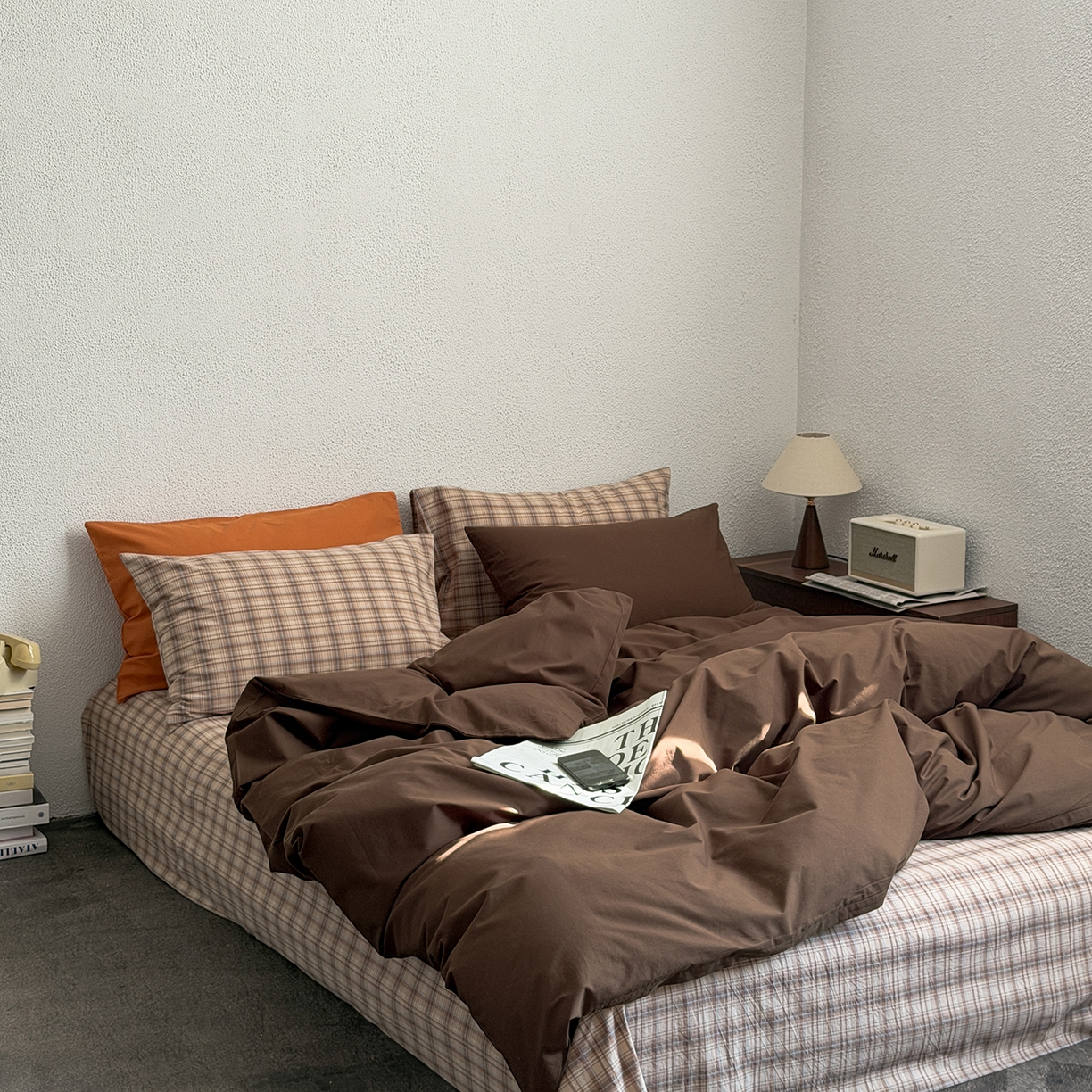 91家纺网 家纺一手货源 找家纺 （总）蜜宿 2026新款全棉40s水洗棉四件套-摩卡可可