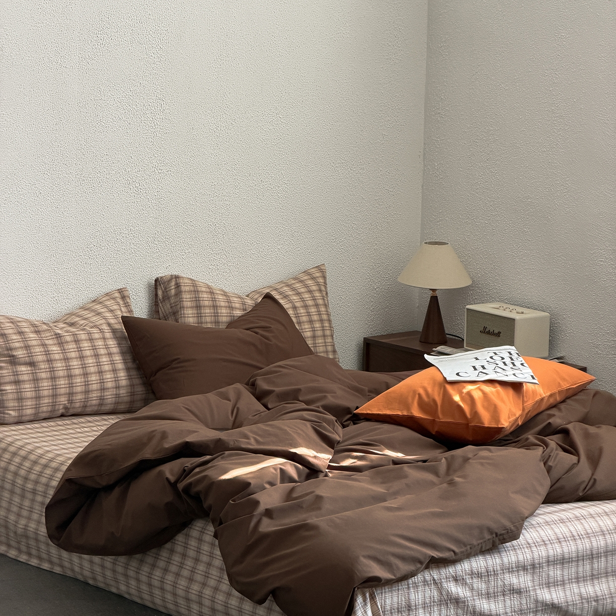 91家纺网 家纺一手货源 找家纺 （总）蜜宿 2026新款全棉40s水洗棉四件套-摩卡可可