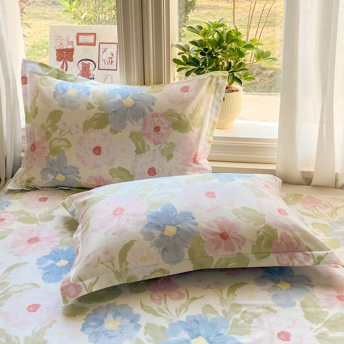 朵安家纺 2026春夏新款12868全棉纯棉斜纹印花单枕套 枕套单件 山野花房