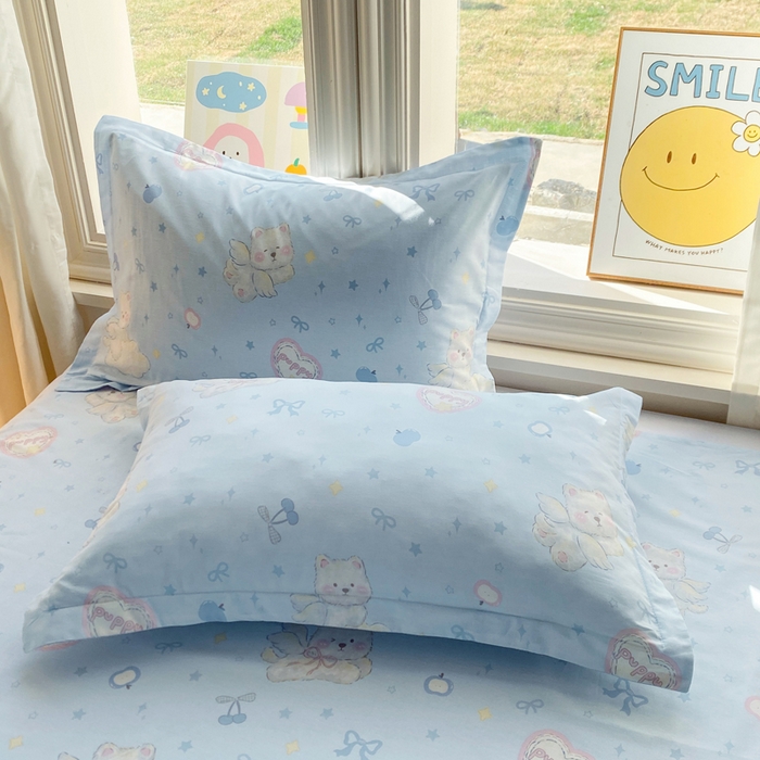 朵安家纺 2026春夏新款12868全棉纯棉斜纹印花单枕套 枕套单件 天使西高地