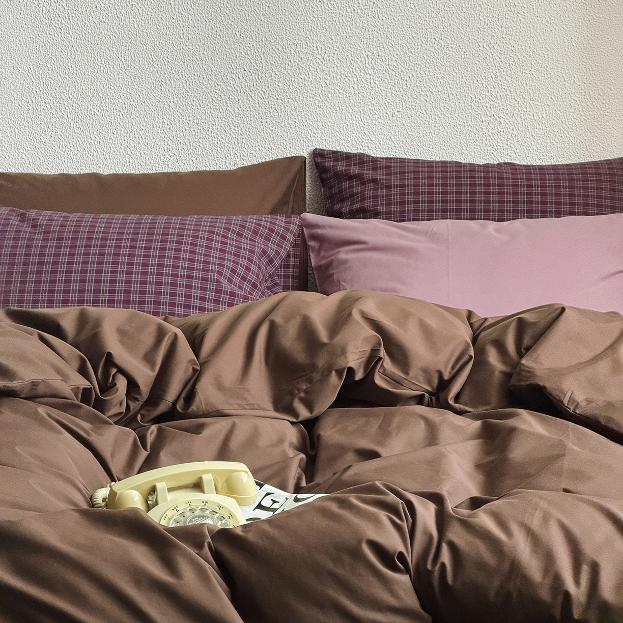 91家纺网 家纺一手货源 找家纺 （总）蜜宿 2026新款全棉40s水洗棉四件套-生巧紫酱