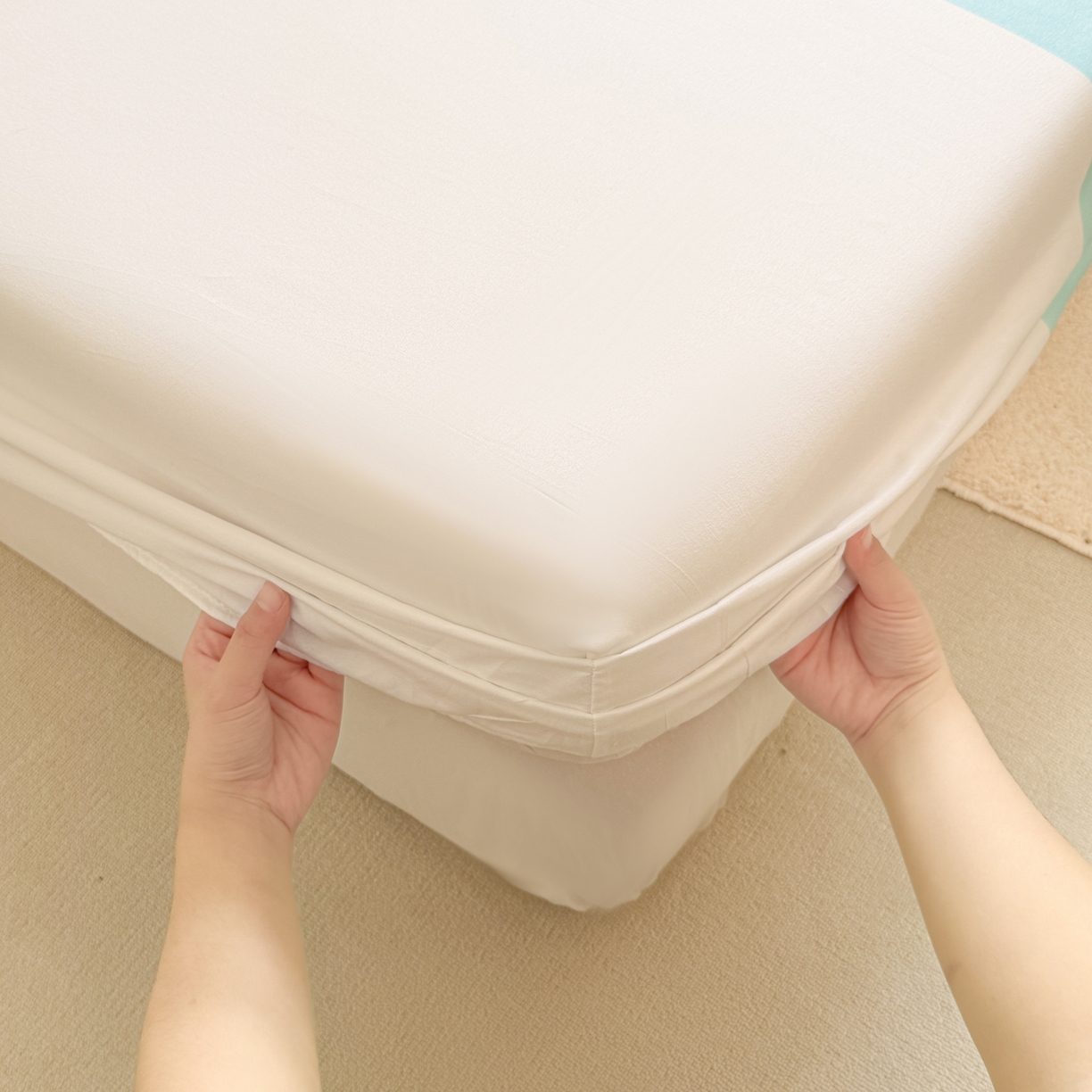 91家纺网 家纺一手货源 找家纺 赫然家纺 2026新款芦荟棉单品床笠系列 江兰