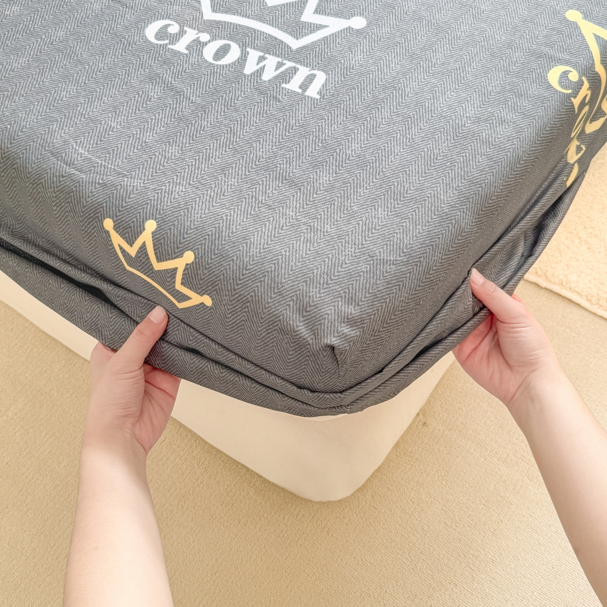 91家纺网 家纺一手货源 找家纺 赫然家纺 2026新款芦荟棉单品床笠系列 加冕