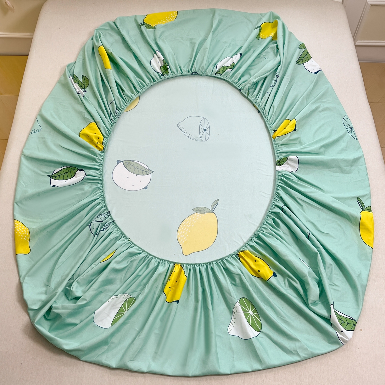 91家纺网 家纺一手货源 找家纺 赫然家纺 2026新款芦荟棉单品床笠系列 清新夏日