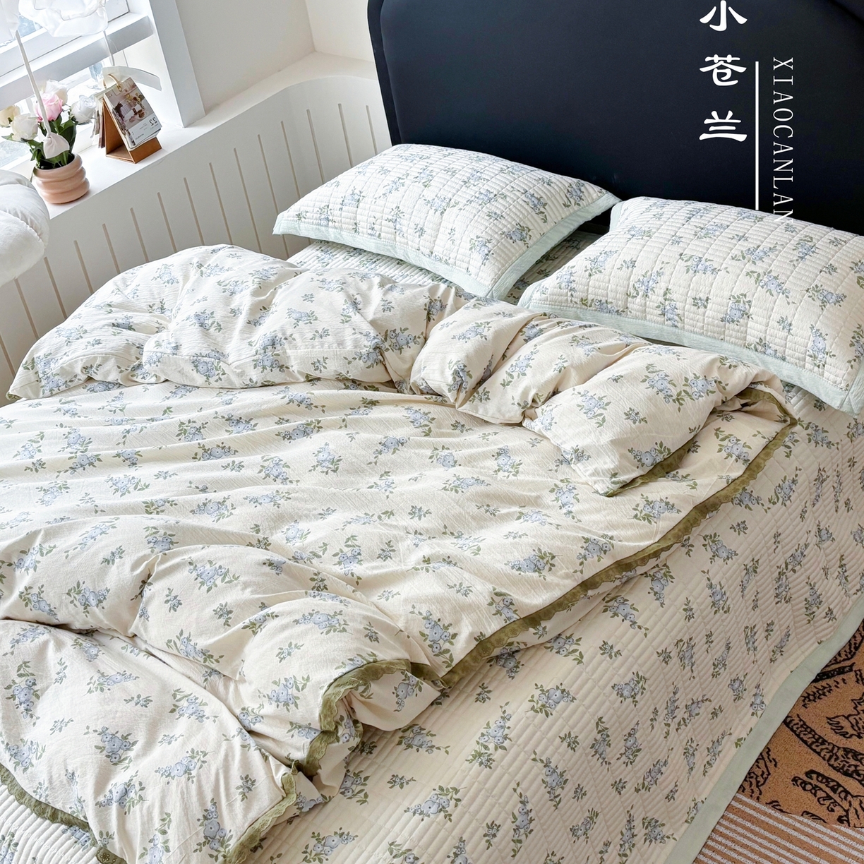 91家纺网 家纺一手货源 找家纺 （总）明玉家纺馆 2026新款古法水洗仿棉床盖四件套